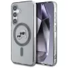 KARL LAGERFELD Button Karl & Choupette Heads Printed Logo MagSafe -kotelo Samsung Galaxy S25:lle, musta