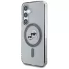 KARL LAGERFELD Button Karl & Choupette Heads Printed Logo MagSafe -kotelo Samsung Galaxy S25:lle, musta