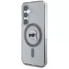 KARL LAGERFELD Button Karl Head Printed Logo MagSafe -kotelo Samsung Galaxy S25:lle, musta