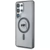 KARL LAGERFELD Button Karl Head Printed Logo MagSafe -kotelo Samsung Galaxy S25 Ultralle, musta