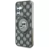 Karl Lagerfeld Button Karl & Choupette Heads On KL Pattern MagSafe -kotelo Samsung Galaxy S25, musta