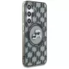 Karl Lagerfeld Button Karl & Choupette Heads On KL Pattern MagSafe -kotelo Samsung Galaxy S25, musta