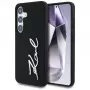 KARL LAGERFELD Silicone Metal Signature Logo -kotelo Samsung Galaxy S25, musta