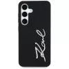 KARL LAGERFELD Silicone Metal Signature Logo -kotelo Samsung Galaxy S25, musta