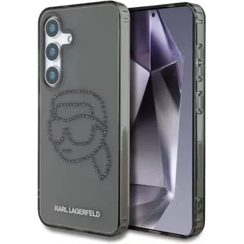 Karl Lagerfeld Rhinestones Karl Head Logo -kotelo Samsung Galaxy S25 (musta)