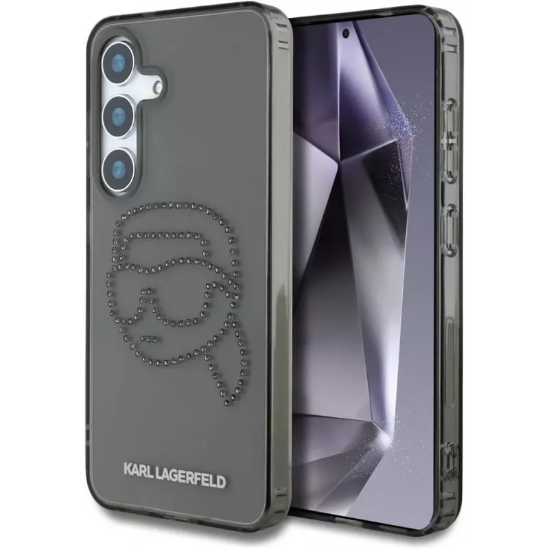 Karl Lagerfeld Rhinestones Karl Head Logo -kotelo Samsung Galaxy S25 (musta)