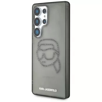 Karl Lagerfeld Rhinestones Karl Head Logo -kotelo Samsung Galaxy S25 Ultra, musta