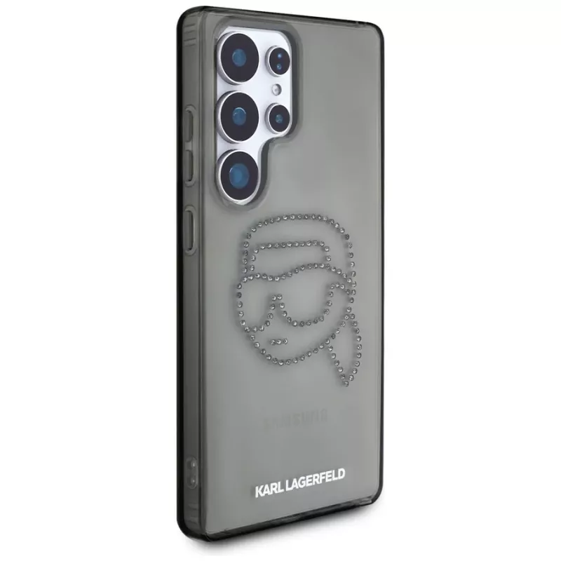 Karl Lagerfeld Rhinestones Karl Head Logo -kotelo Samsung Galaxy S25 Ultra, musta