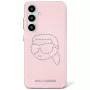 Karl Lagerfeld Rhinestones Karl Head Logo -kotelo Samsung Galaxy S25 (pinkki)