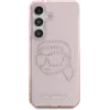 Karl Lagerfeld Rhinestones Karl Head Logo -kotelo Samsung Galaxy S25 (pinkki)