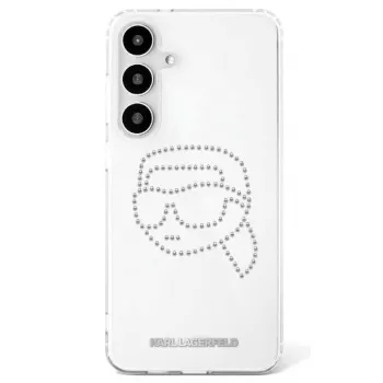 Karl Lagerfeld Rhinestones Karl Head Logo -kotelo Samsung Galaxy S25 (läpinäkyvä)