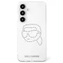 Karl Lagerfeld Rhinestones Karl Head Logo -kotelo Samsung Galaxy S25 (läpinäkyvä)
