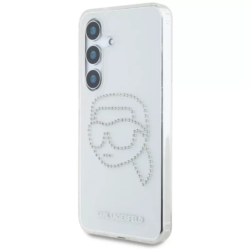 Karl Lagerfeld Rhinestones Karl Head Logo -kotelo Samsung Galaxy S25 (läpinäkyvä)