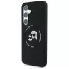Karl Lagerfeld Silicone DoubleHeads And Circle MagSafe -kotelo Samsung Galaxy S25, musta