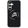 Karl Lagerfeld Silicone DoubleHeads And Circle MagSafe -kotelo Samsung Galaxy S25, musta