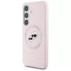 Karl Lagerfeld Silicone DoubleHeads And Circle MagSafe -kotelo Samsung Galaxy S25+, pinkki