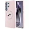 Karl Lagerfeld Silicone DoubleHeads & Circle MagSafe -kotelo Samsung Galaxy S25 Ultra, pinkki