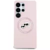 Karl Lagerfeld Silicone DoubleHeads & Circle MagSafe -kotelo Samsung Galaxy S25 Ultra, pinkki