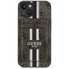 Guess 4G Stripes -lompakkokotelo MagSafe-yhteensopiva iPhone 15, ruskea
