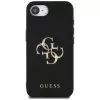 Guess Grained Big 4G Logo Small Classic Logo -puhelinkotelo iPhone 16e (musta)