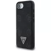 Guess Grained Hot Stamp Peony Triangle Logo MagSafe -kotelo iPhone 16e (musta)