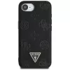 Guess Grained Hot Stamp Peony Triangle Logo MagSafe -kotelo iPhone 16e (musta)