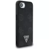 Guess Grained Hot Stamp Peony Triangle Logo MagSafe -kotelo iPhone 16e (musta)