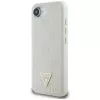 Guess Grained Hot Stamp Peony Triangle Logo MagSafe -kotelo iPhone 16e (beige)