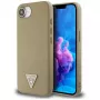 Guess Grained Triangle MagSafe -kotelo iPhone 16e (ruskea)