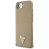 Guess Grained Triangle MagSafe -kotelo iPhone 16e (ruskea)