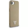 Guess Grained Triangle MagSafe -kotelo iPhone 16e (ruskea)