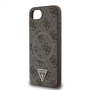 Guess 4G Ring Triangle Logo MagSafe -kotelo iPhone 16e (ruskea)