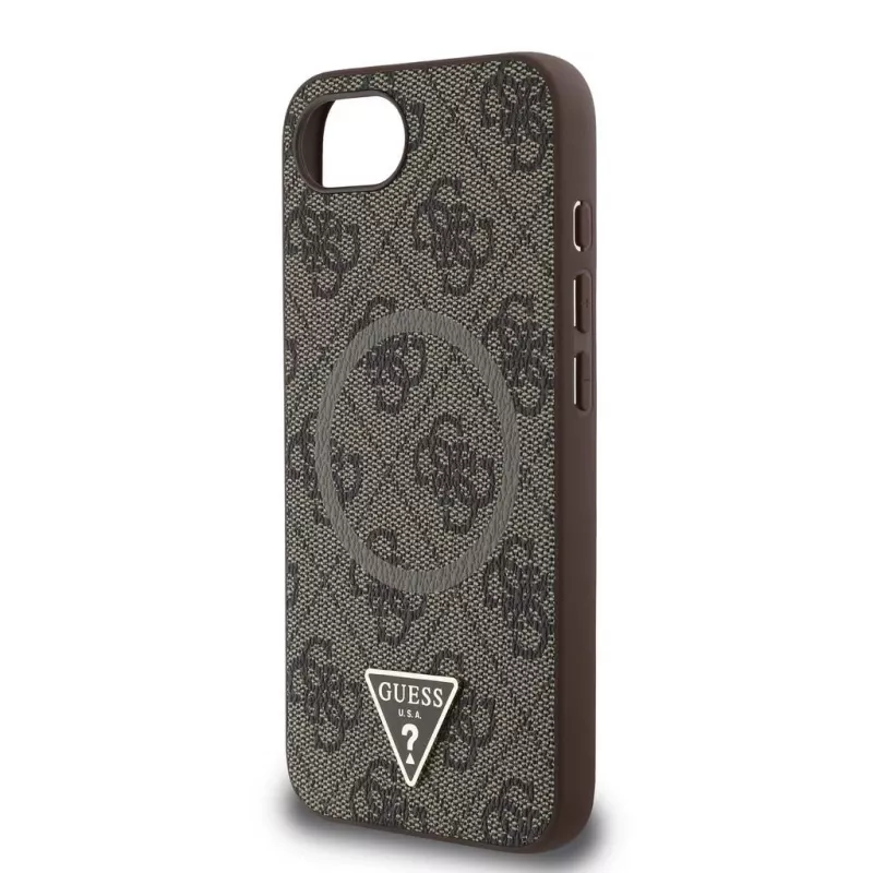 Guess 4G Ring Triangle Logo MagSafe -kotelo iPhone 16e (ruskea)