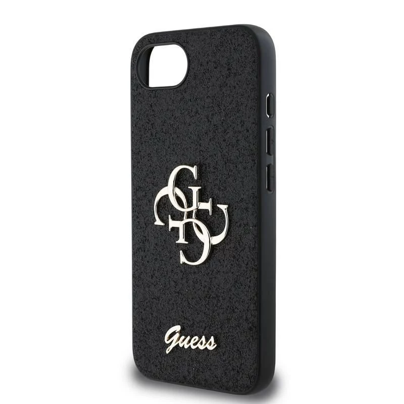 Guess Fixed Glitter Big 4G -kotelo iPhone 16e (musta)