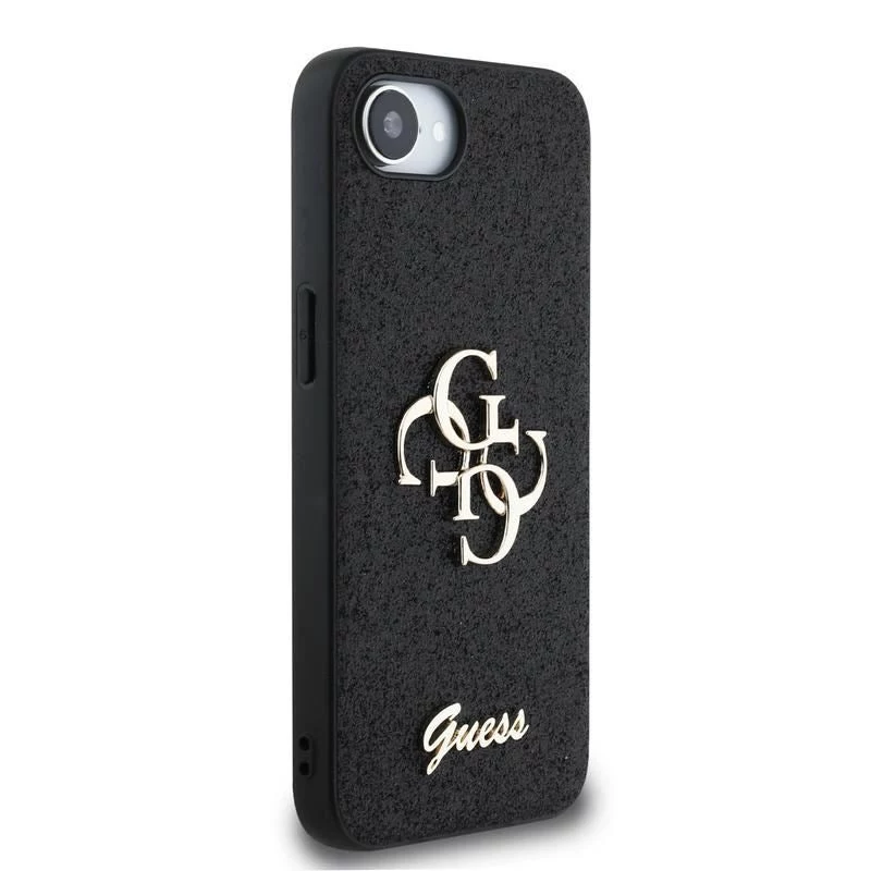 Guess Fixed Glitter Big 4G -kotelo iPhone 16e (musta)