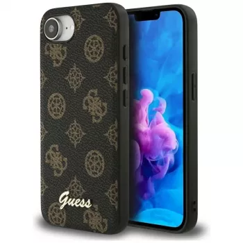 Guess Peony Script Logo MagSafe -kotelo Apple iPhone 16e / 17e, musta