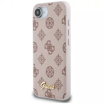 Guess Peony Script Logo MagSafe -kotelo iPhone 16e / 17e, ruskea