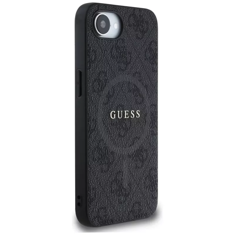 Guess 4G Ring Classic Logo MagSafe -kotelo iPhone 16e (musta)