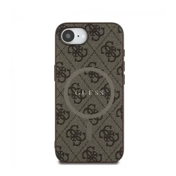 Guess 4G Ring Classic Logo MagSafe -kotelo Apple iPhone 16e (ruskea)