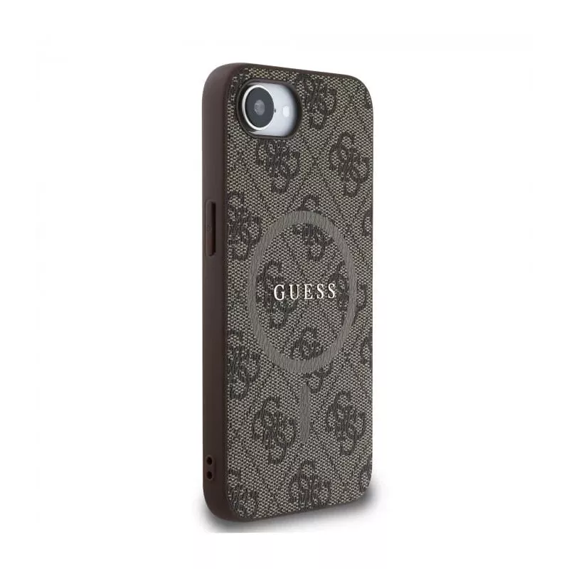 Guess 4G Ring Classic Logo MagSafe -kotelo Apple iPhone 16e (ruskea)
