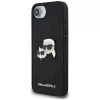 Karl Lagerfeld Fixed Glitter Karl & Choupette Heads Metal Pin -kotelo Apple iPhone 16e (musta)