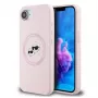 Karl Lagerfeld Silicone Karl & Choupette Heads MagSafe -kotelo iPhone 16e / 17e, pinkki