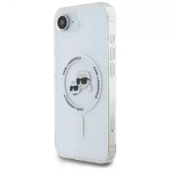 KARL LAGERFELD IML Metal Karl & Choupette Heads MagSafe -kotelo iPhone 16e/17e, valkoinen