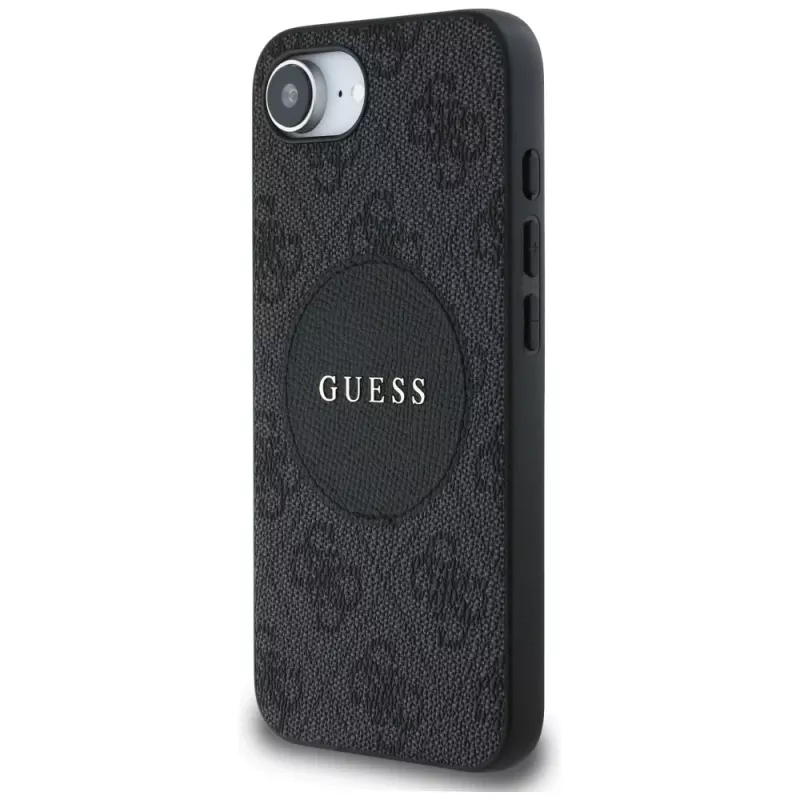 Guess 4G Circle Classic Logo MagSafe -kotelo iPhone 16e - musta