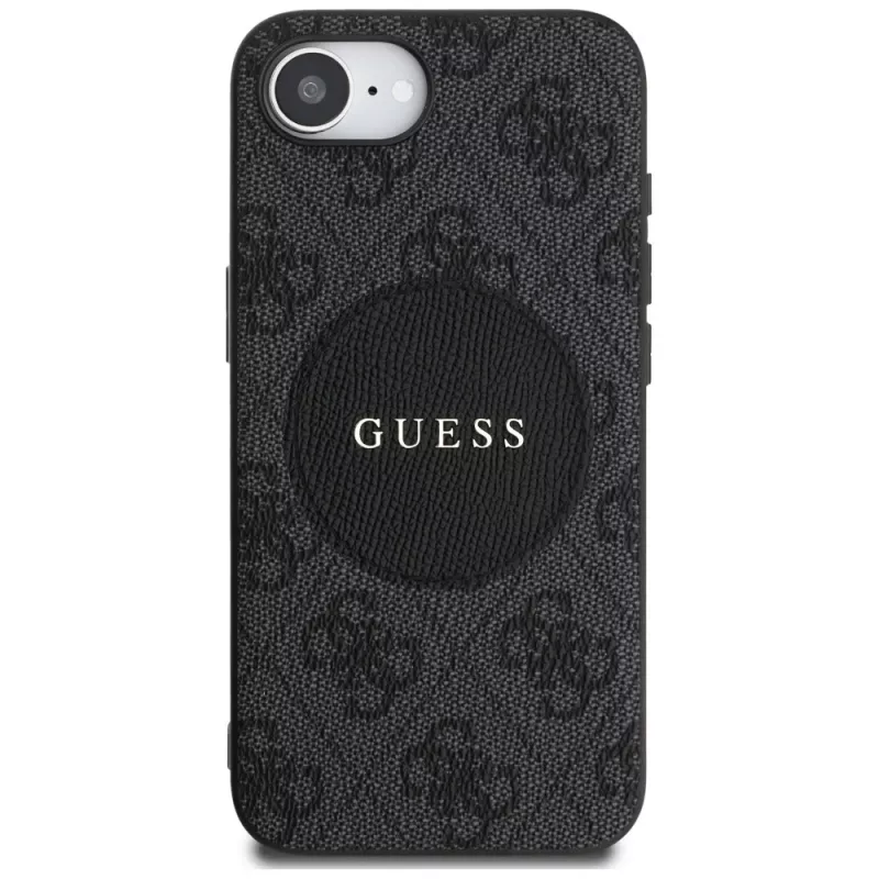 Guess 4G Circle Classic Logo MagSafe -kotelo iPhone 16e - musta