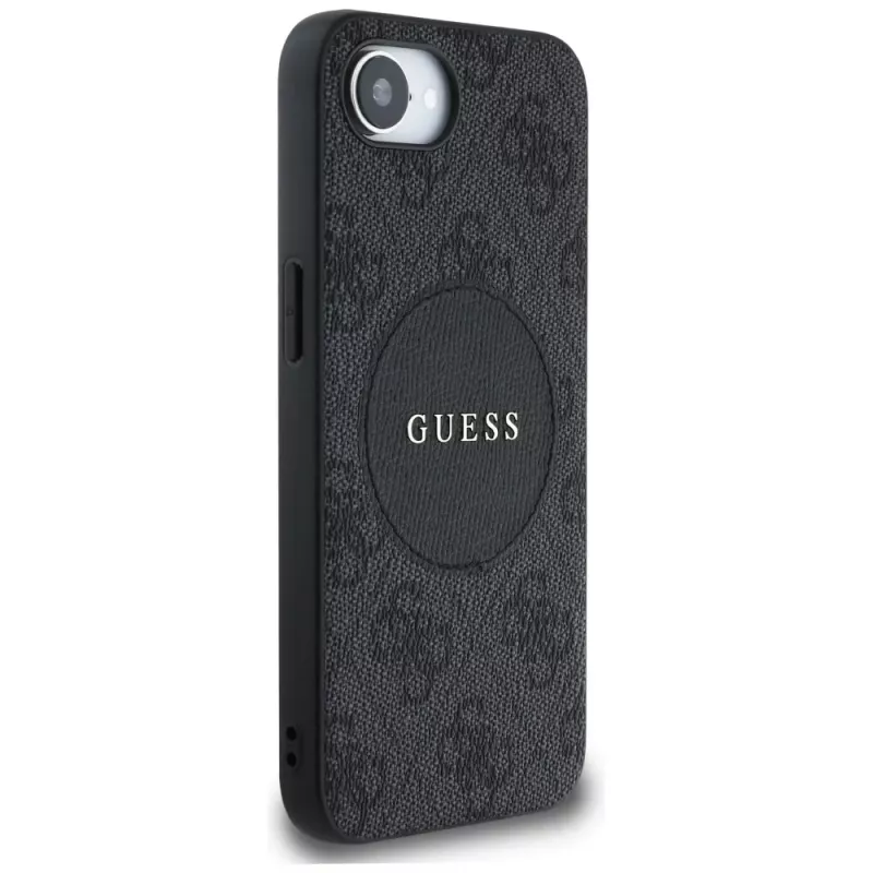 Guess 4G Circle Classic Logo MagSafe -kotelo iPhone 16e - musta