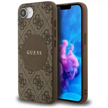 Guess 4G Circle Classic Logo MagSafe -kotelo iPhone 16e (ruskea)