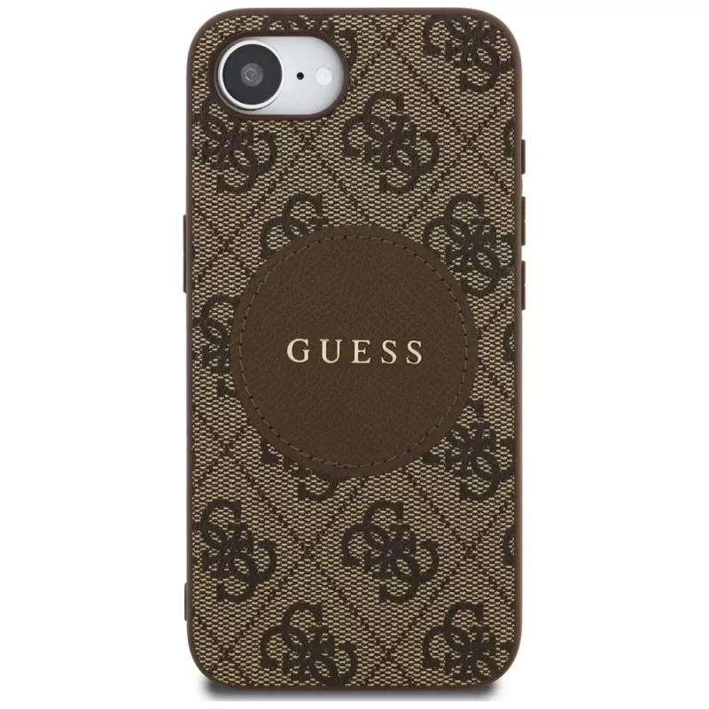 Guess 4G Circle Classic Logo MagSafe -kotelo iPhone 16e (ruskea)