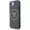 Guess IML Metal Glitter 4G Circle Triangle MagSafe -kotelo iPhone 16e (musta)