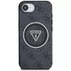 Guess IML Metal Glitter 4G Circle Triangle MagSafe -kotelo iPhone 16e (musta)